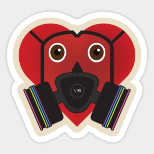 Mask Heart - Painters Mask Sticker